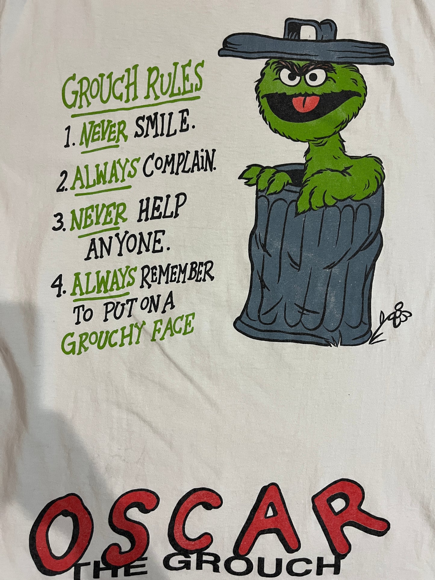 Rare Vintage Oscar The Grouch Tee