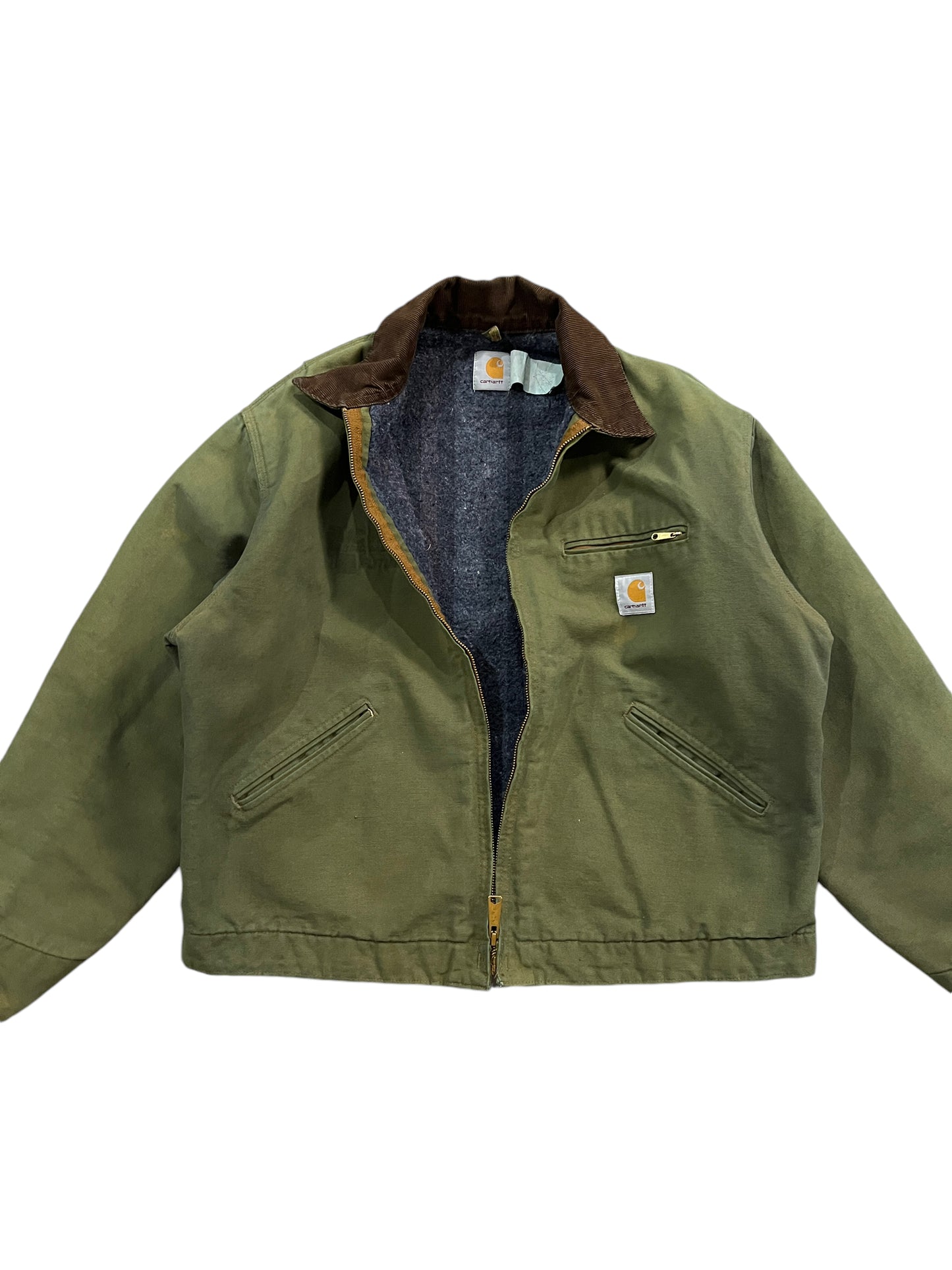 Vintage 1 of 1 Rework Carhartt Detroit Jacket Avocado Green