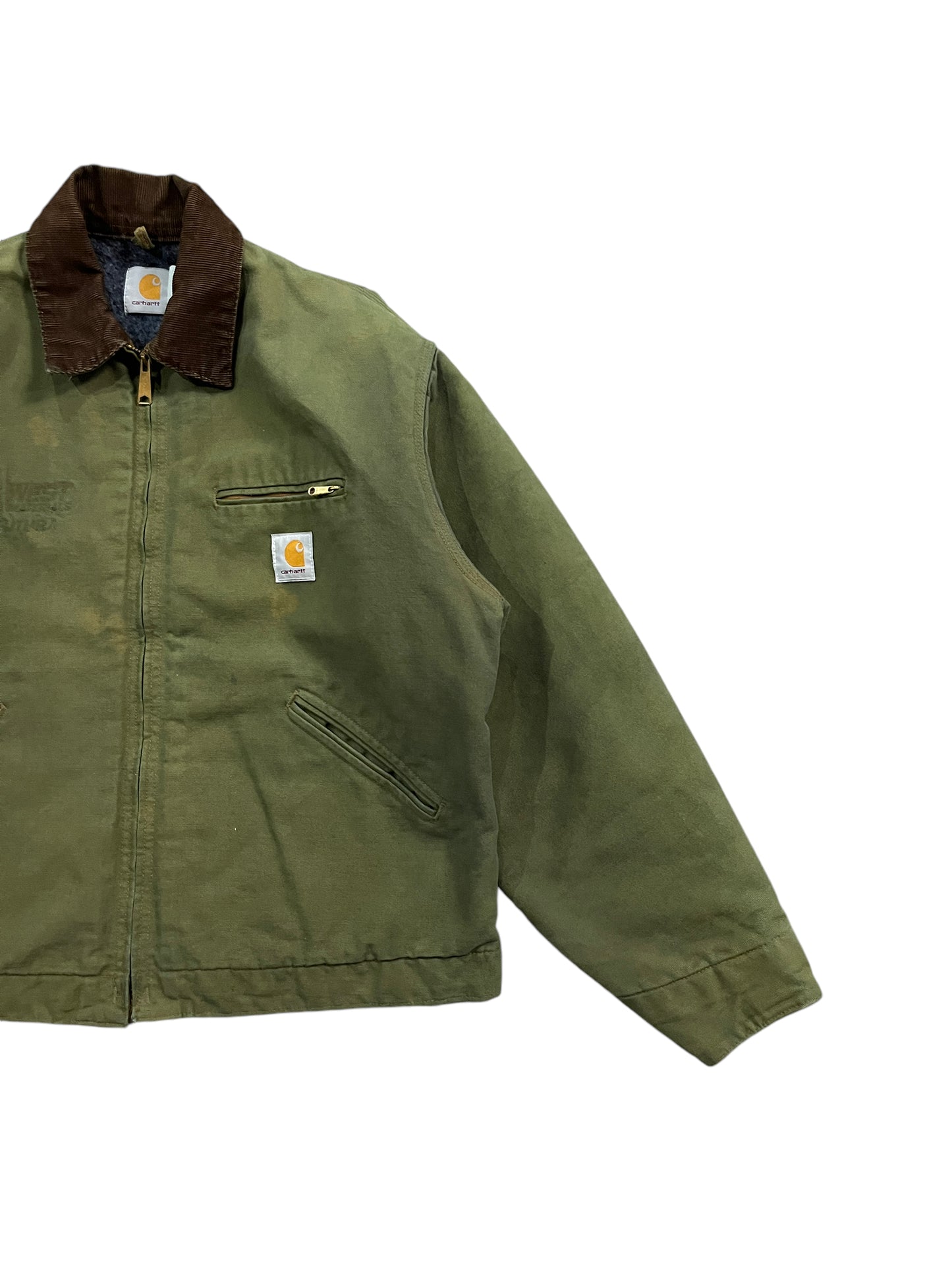 Vintage 1 of 1 Rework Carhartt Detroit Jacket Avocado Green