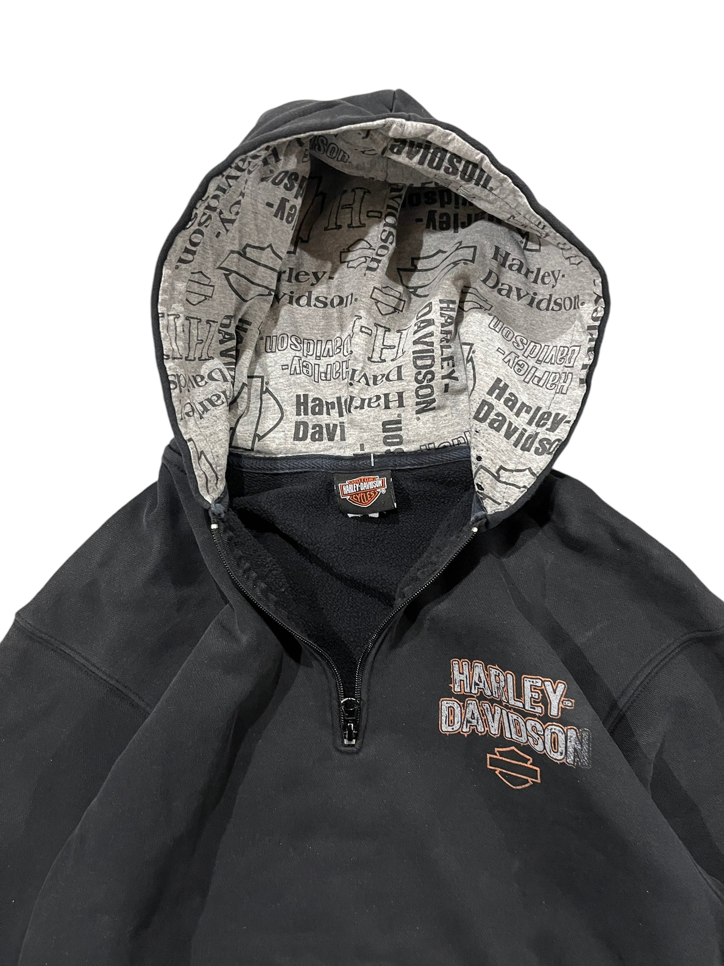 Vintage Harley Davidson Half Zip Hoodie