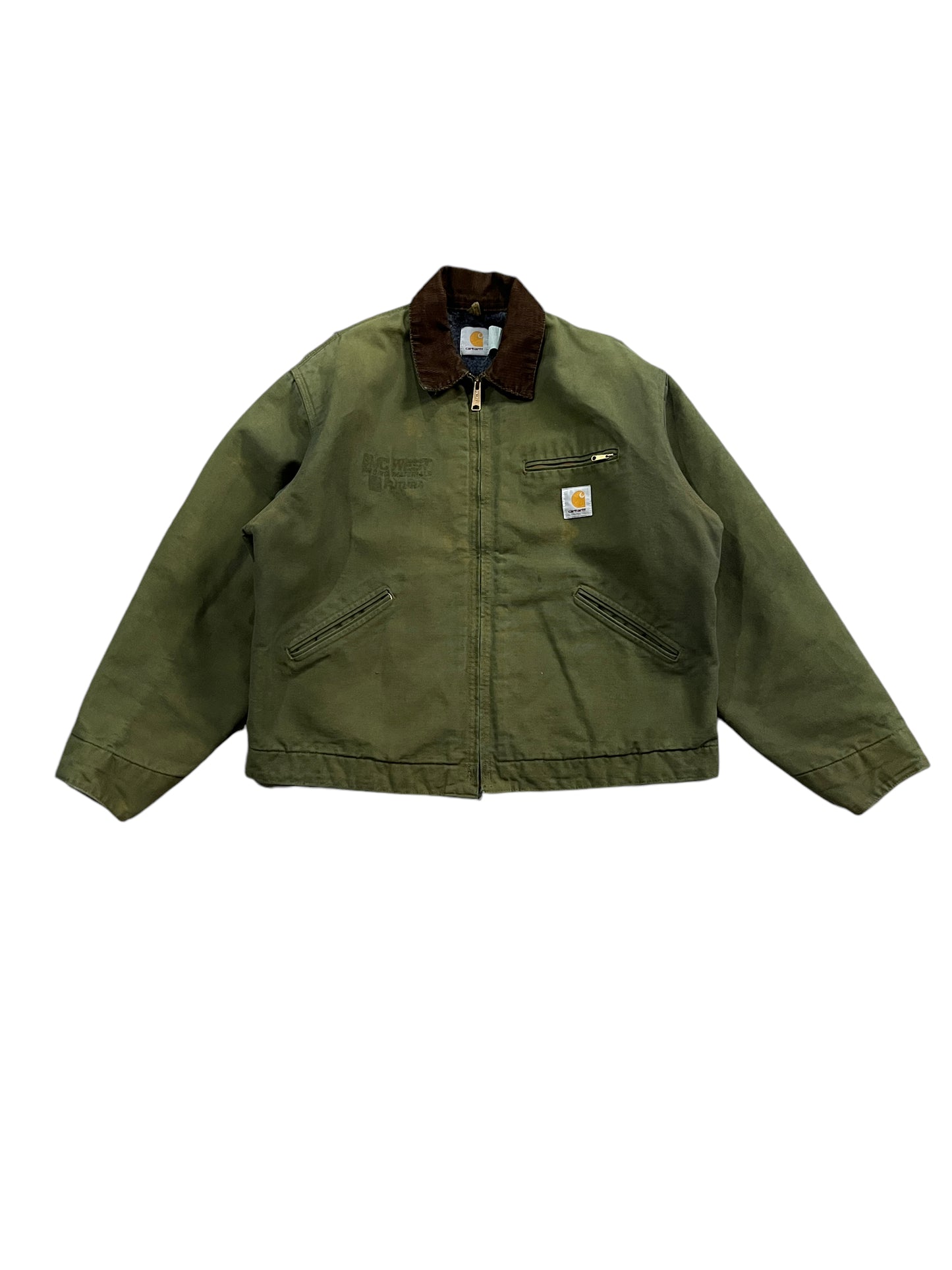 Vintage 1 of 1 Rework Carhartt Detroit Jacket Avocado Green