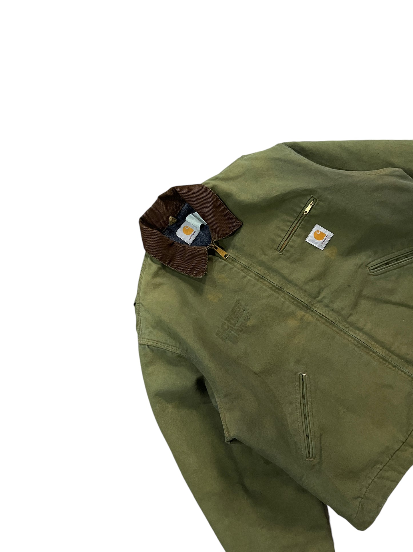 Vintage 1 of 1 Rework Carhartt Detroit Jacket Avocado Green