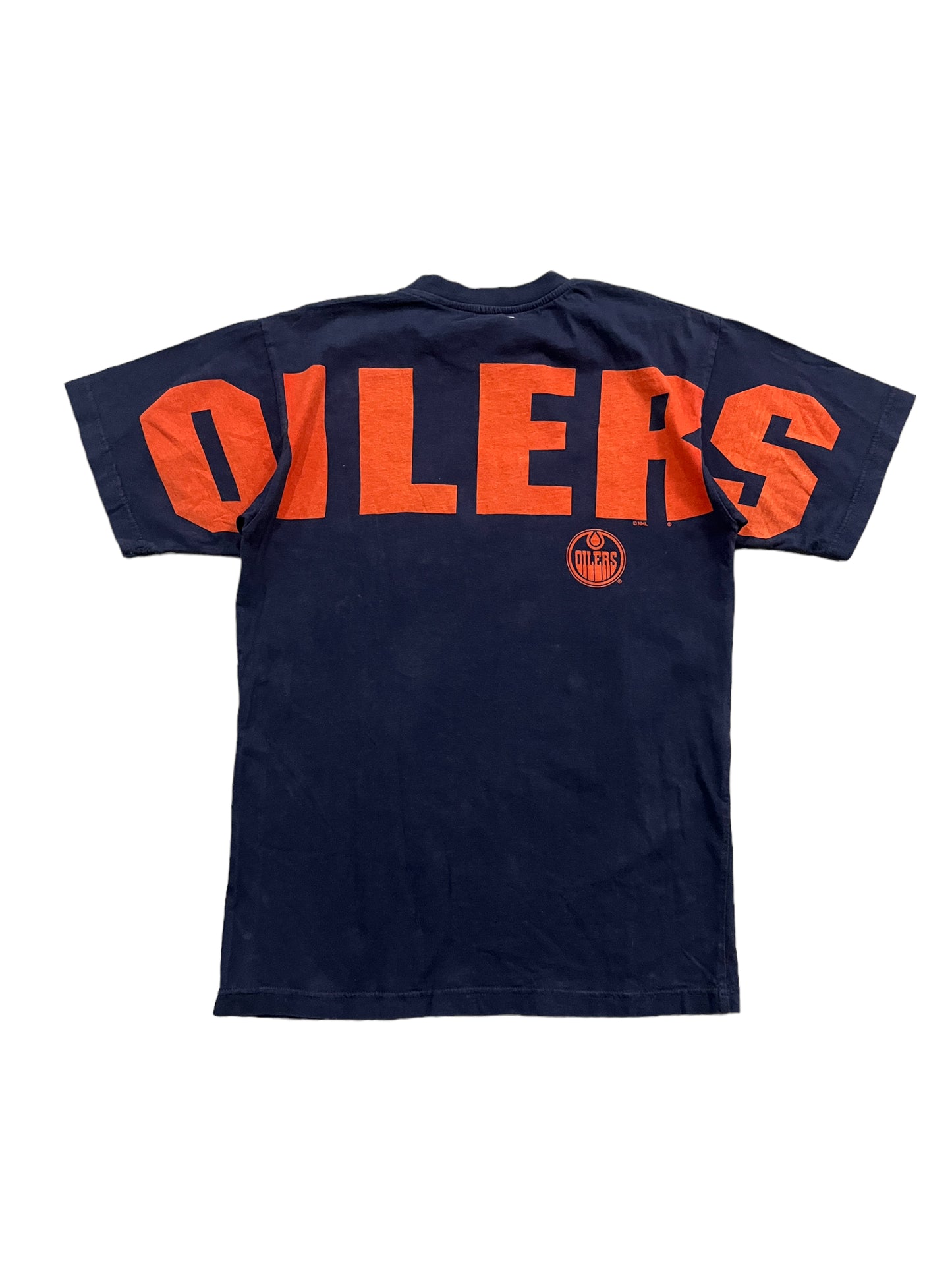 Vintage Y2k Bulletin Athletic Big Logo Edmonton Oilers Tee