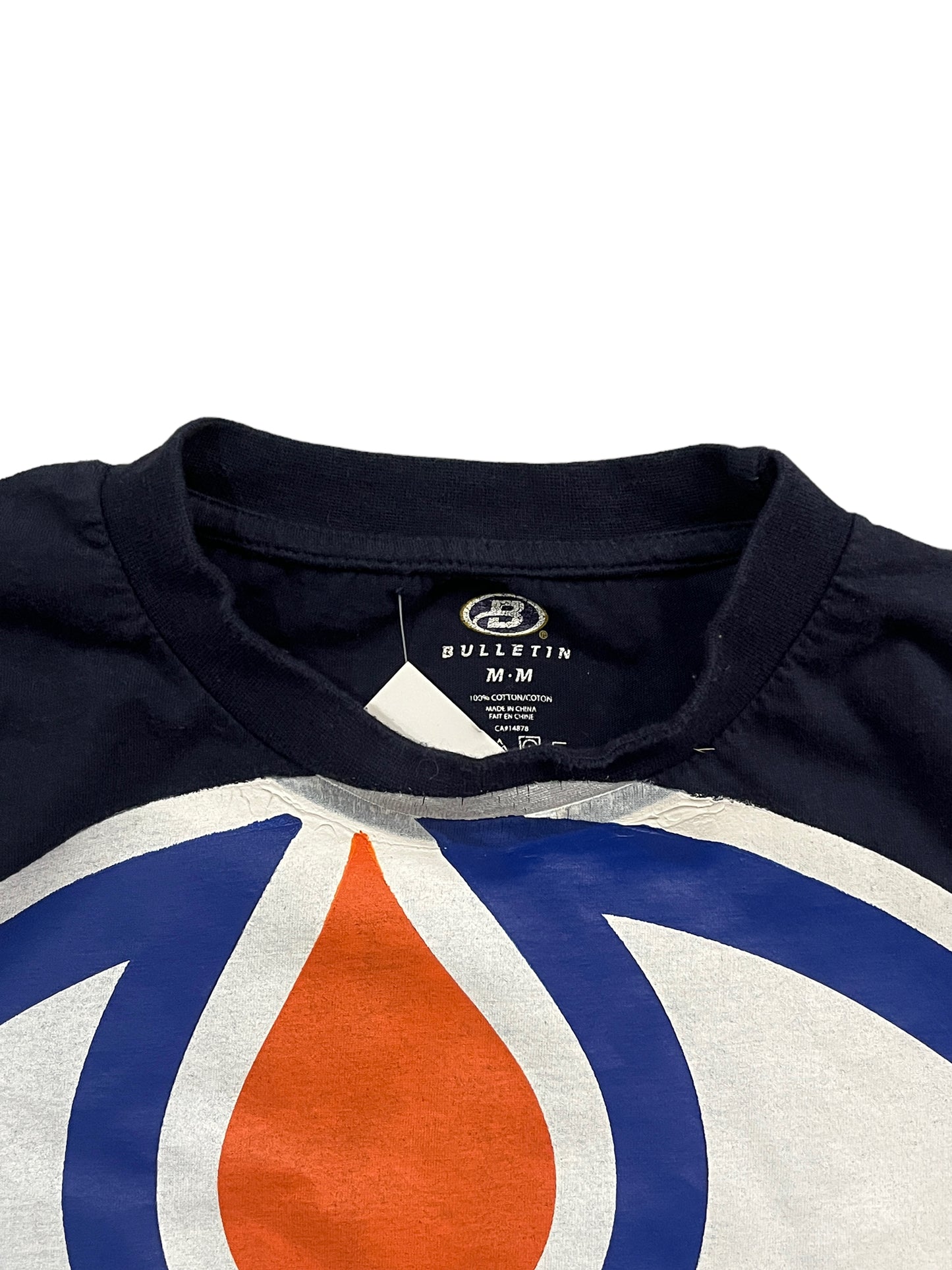 Vintage Y2k Bulletin Athletic Big Logo Edmonton Oilers Tee