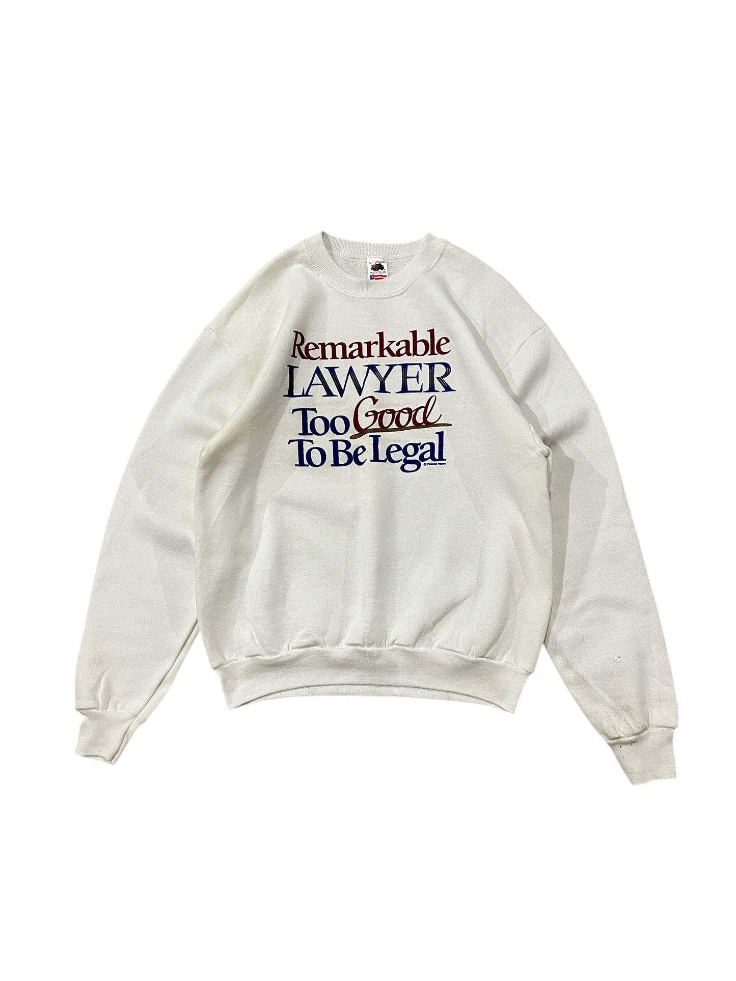 Rare "Remarkable Lawyer Too Good To Be Legal" Sweater