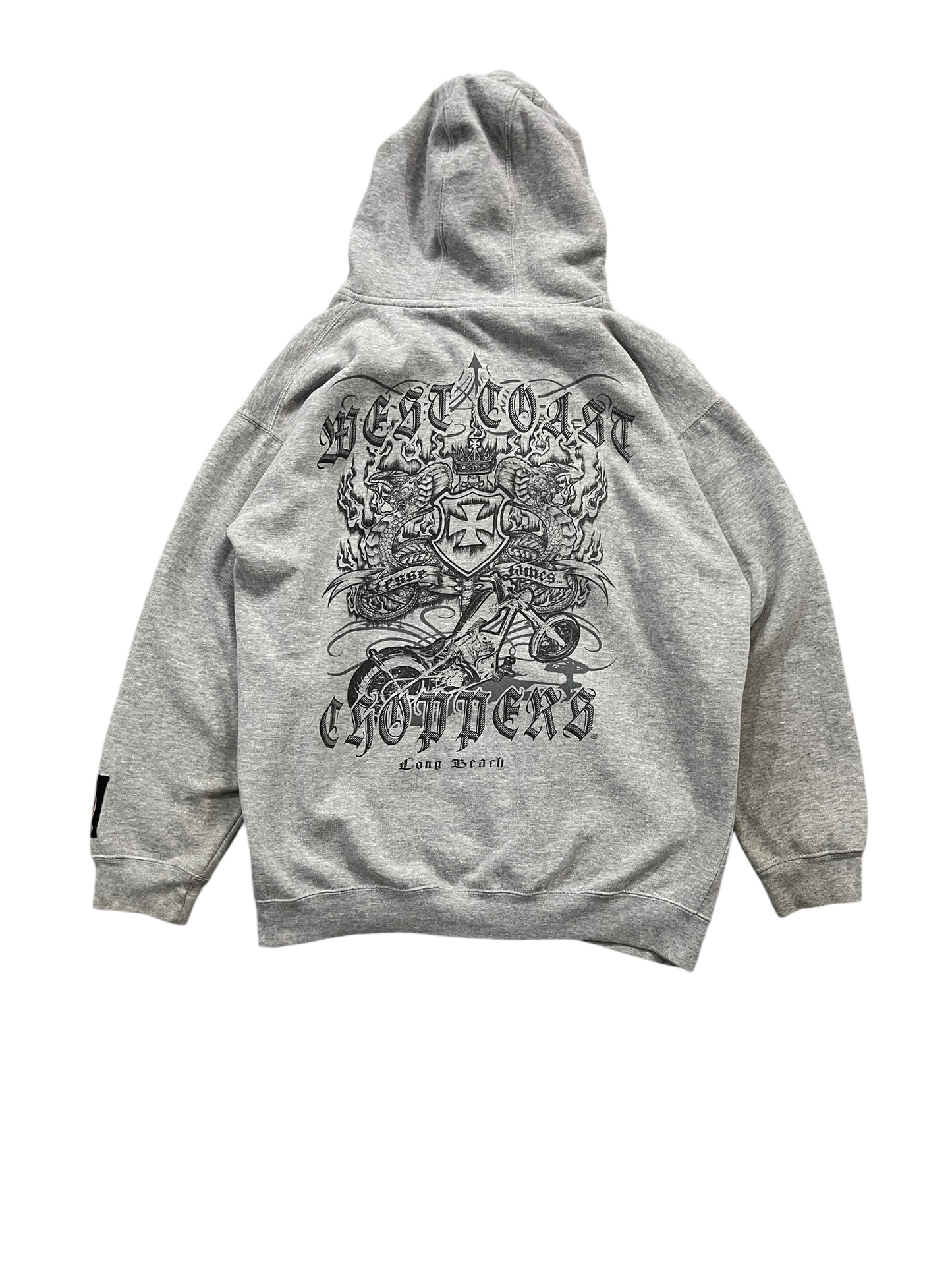 Vintage West Coast Choppers Full Zip Hoodie Grey