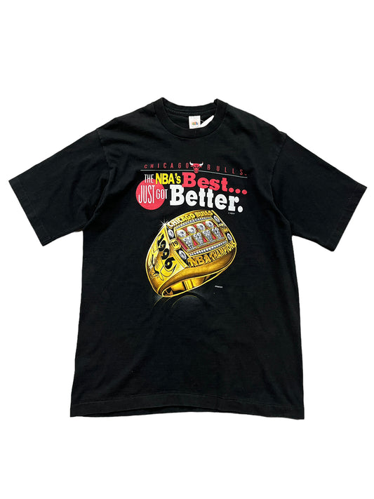 Vintage 90's Chicago Bulls Rings "The NBA's Best Just Got Better" Tee