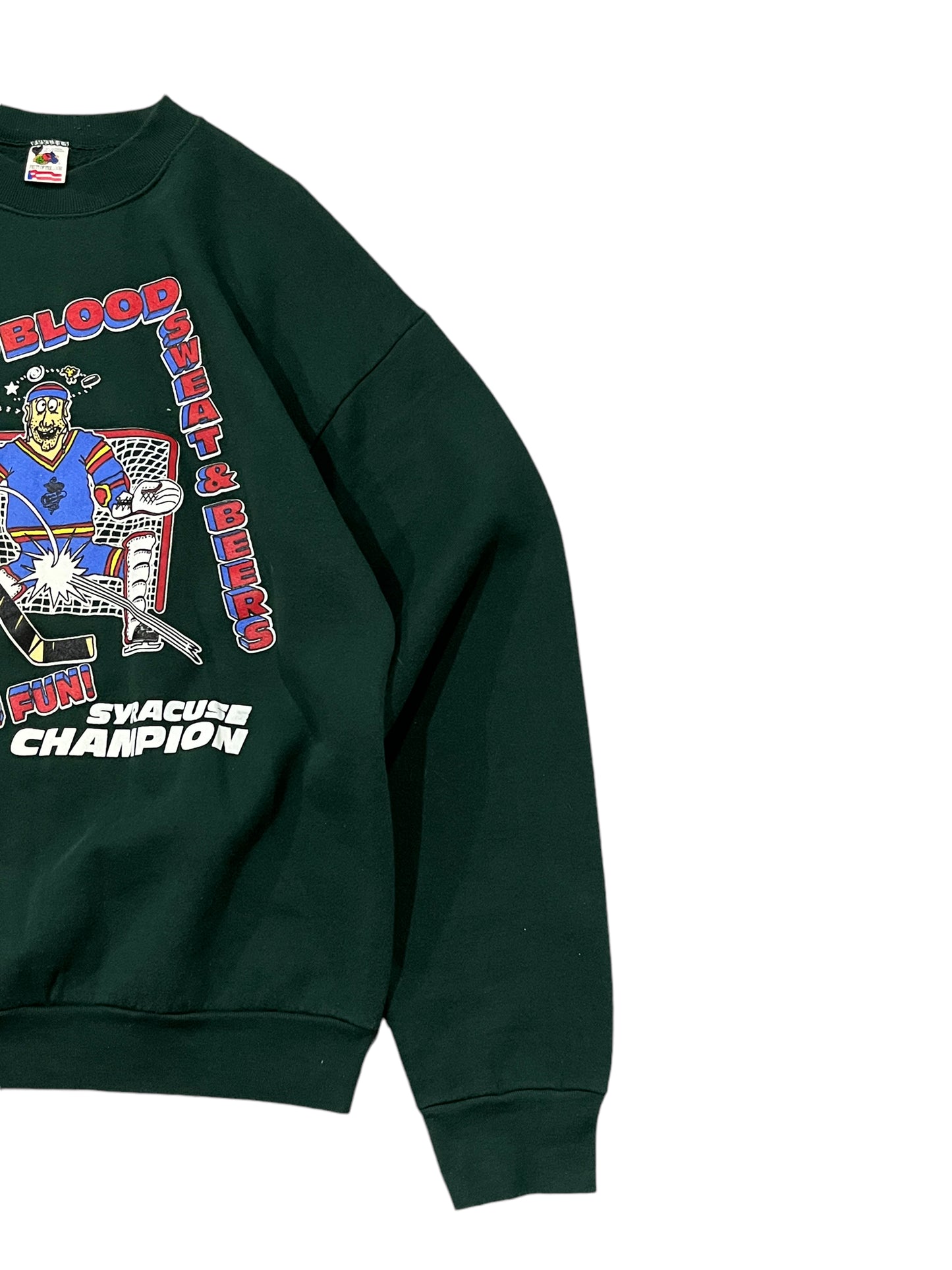 Vintage Hockey Syracuse Champion "Blood Sweat and Beers" Sweater