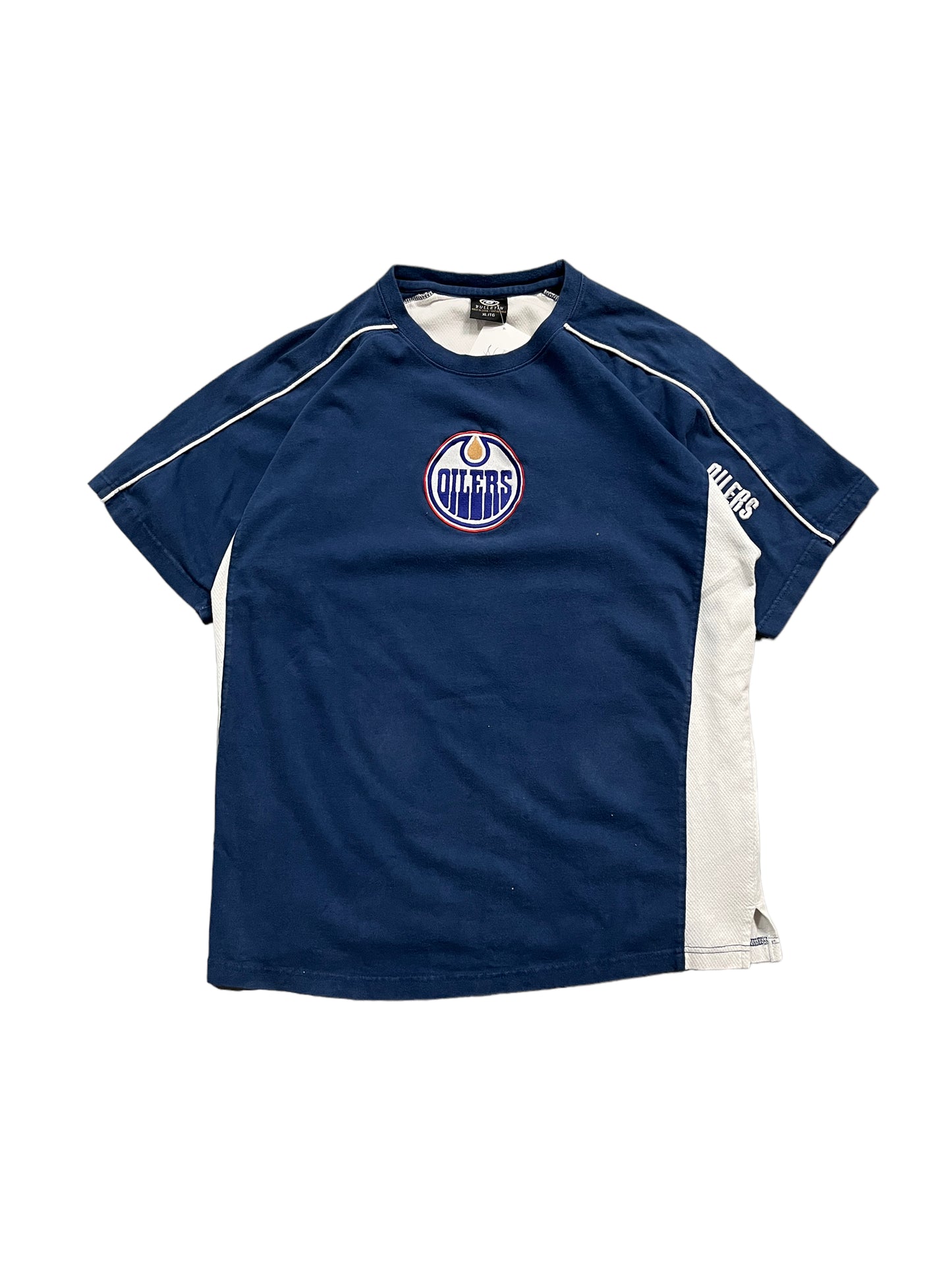 Vintage Bulletin Athletic Center Ice Logo Edmonton Oilers Tee