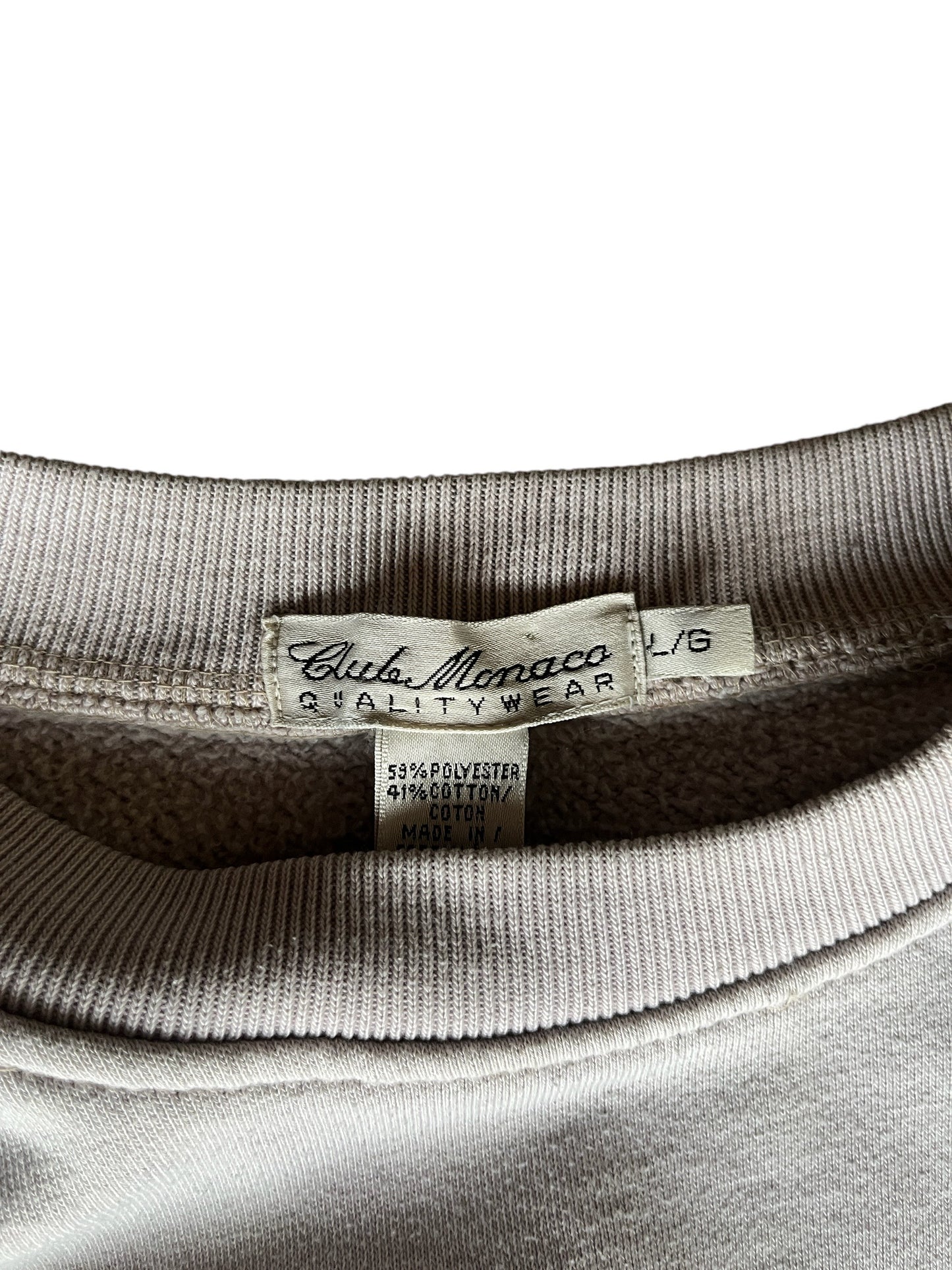 Vintage Club Monaco Sweatshirt Cream Grey