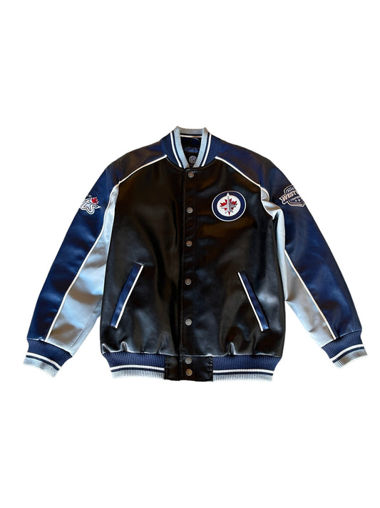 Rare NHL Winnipeg Jets Leather Bomber Jacket