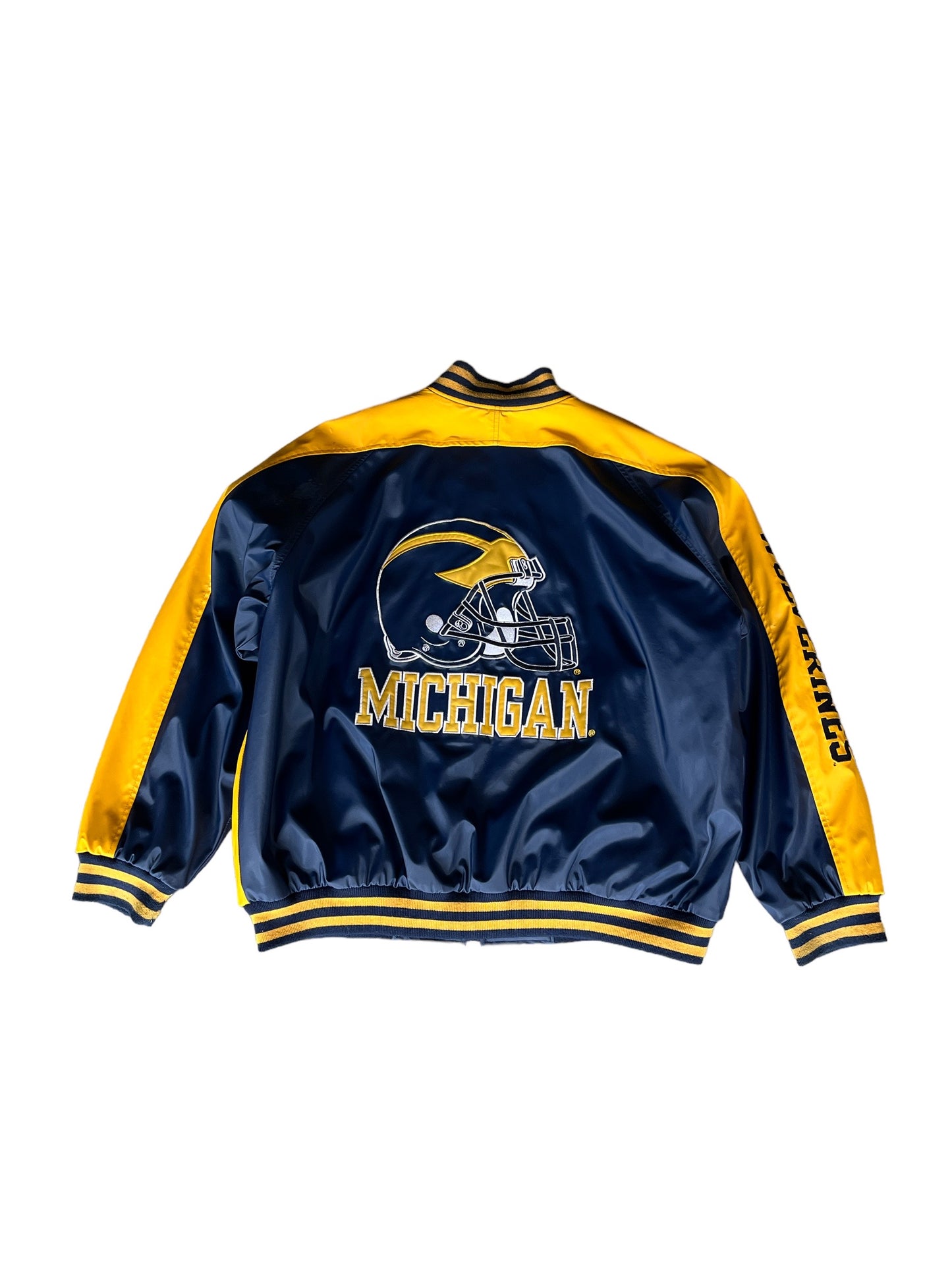 Vintage Michigan Wolverines Leather Bomber Jacket