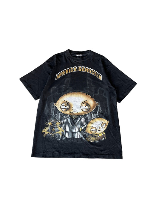 Rare Vintage Stewie Parody "America Gangster" Tee