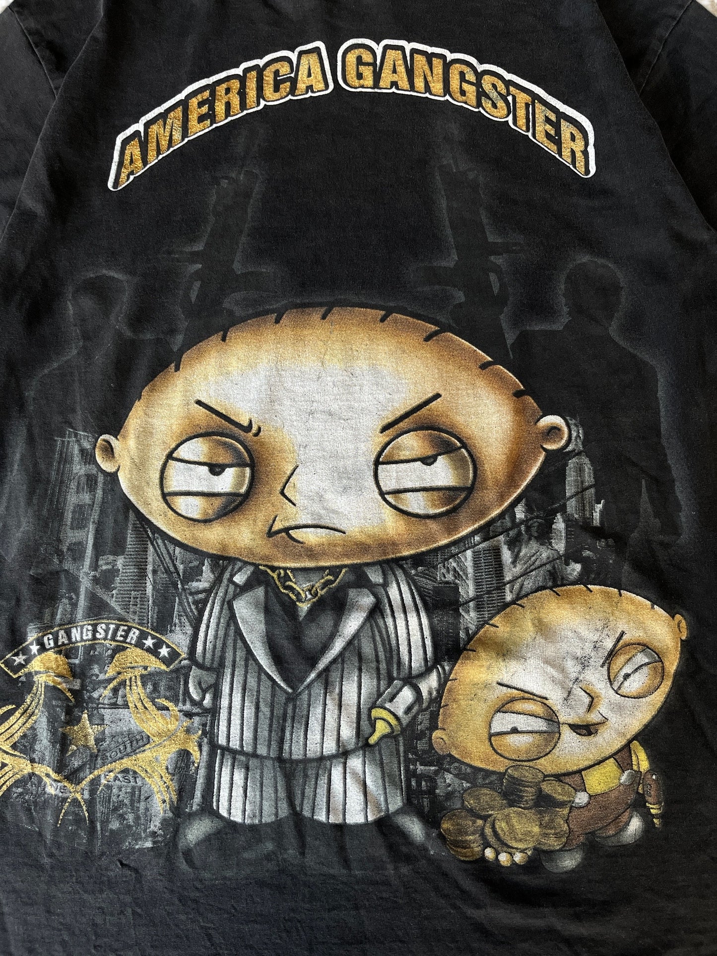 Rare Vintage Stewie Parody "America Gangster" Tee