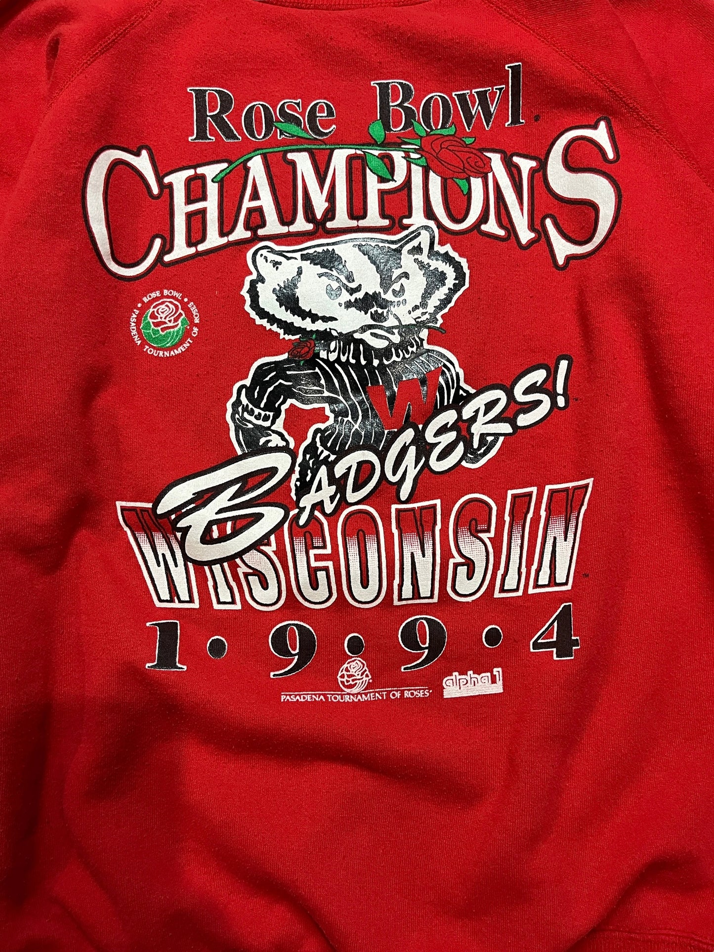 Vintage 90's Wisconsin Rose Bowl Champions Sweater