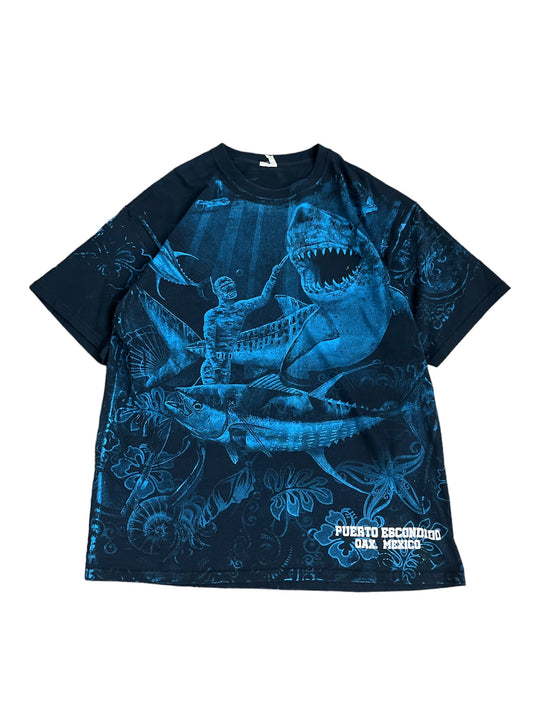 Vintage "Puerto Escondido" Full Print Animal Tee