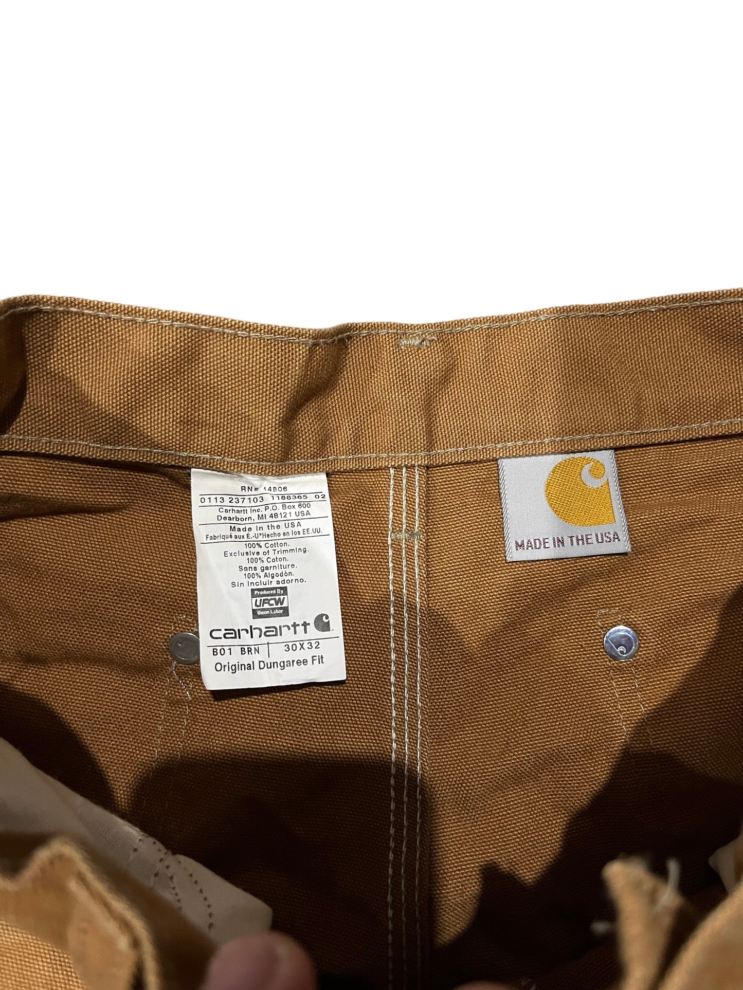 Vintage Carhartt Double Knee Canvas Pants Caramel Brown