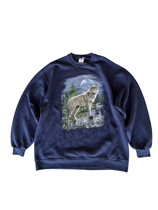 Vintage Nature Wolf Sweater