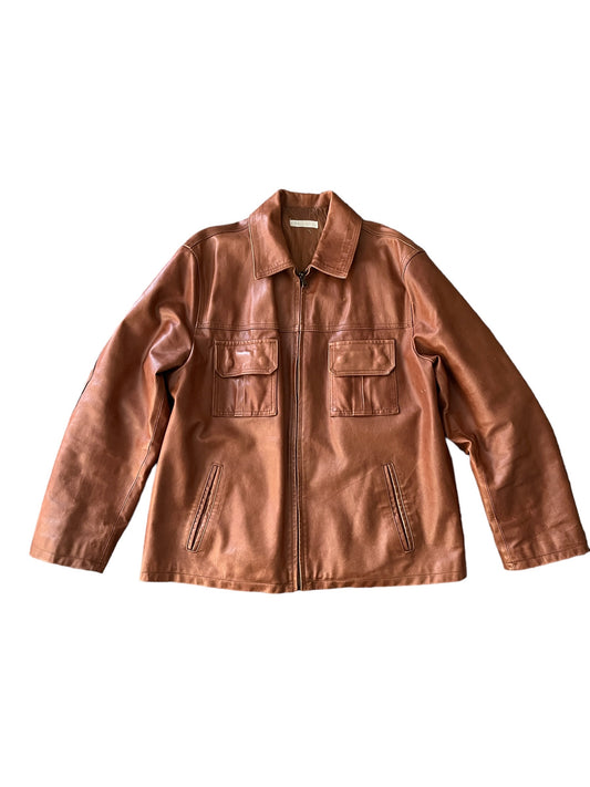 Vintage "Hetrend" Leather Jacket Brown