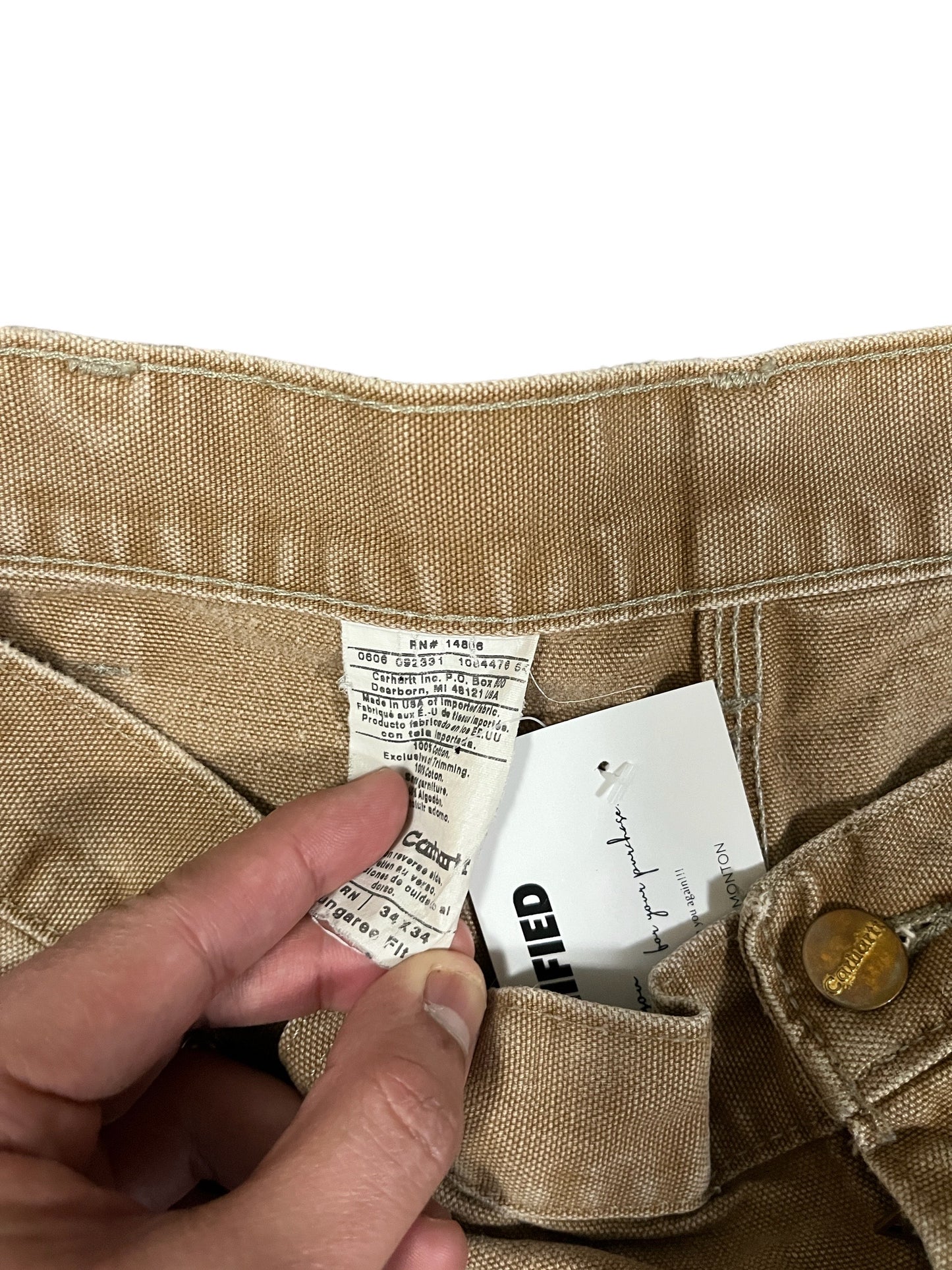 Vintage Carhartt Double Knee Canvas Pants - Sand