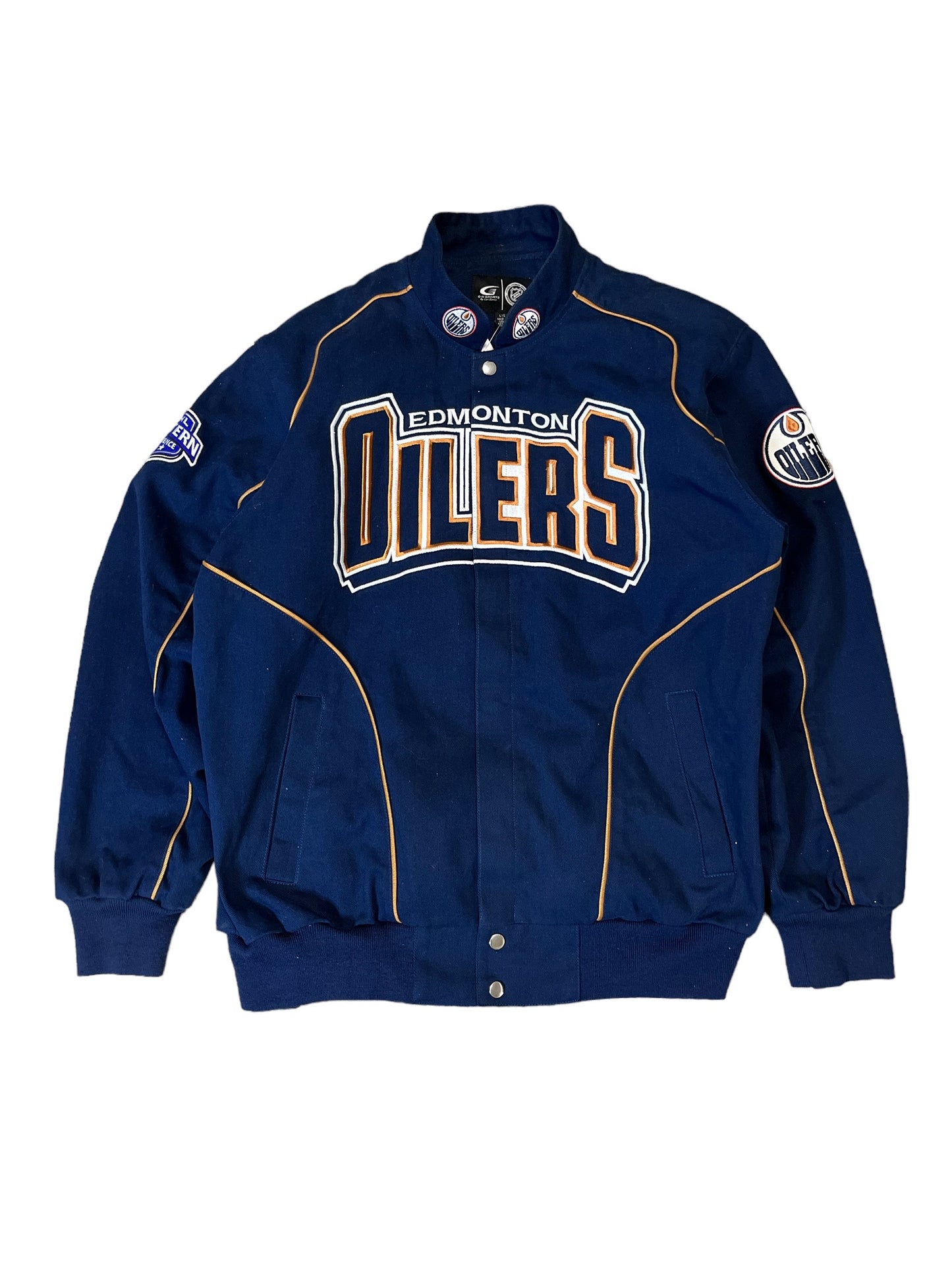 Super Rare NHL G-III Sports Edmonton Oilers Racing Jacket