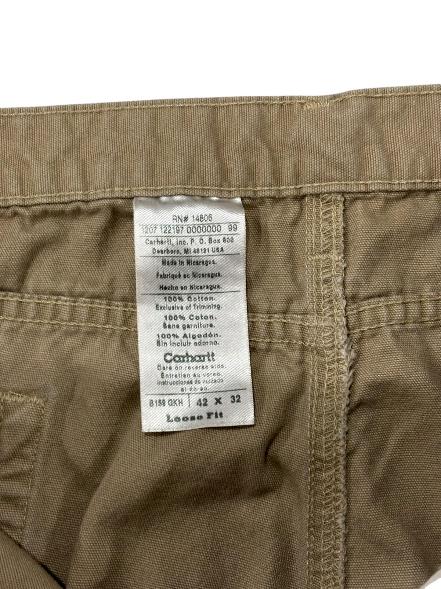 Vintage Relaxed Carhartt Loose Pants Khaki