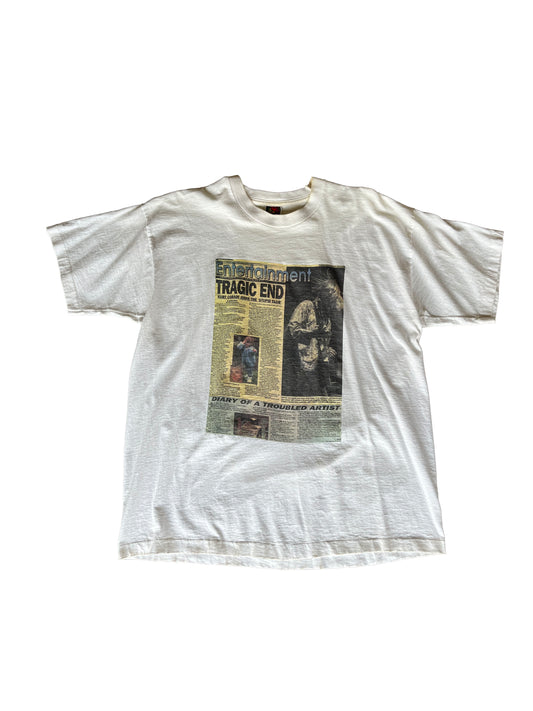 Super Rare Vintage 90's Newspaper Kurt Cobain Tee