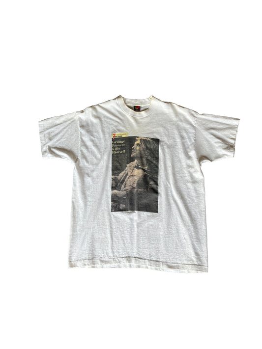 Super Rare Vintage 90's Newspaper Kurt Cobain Tee