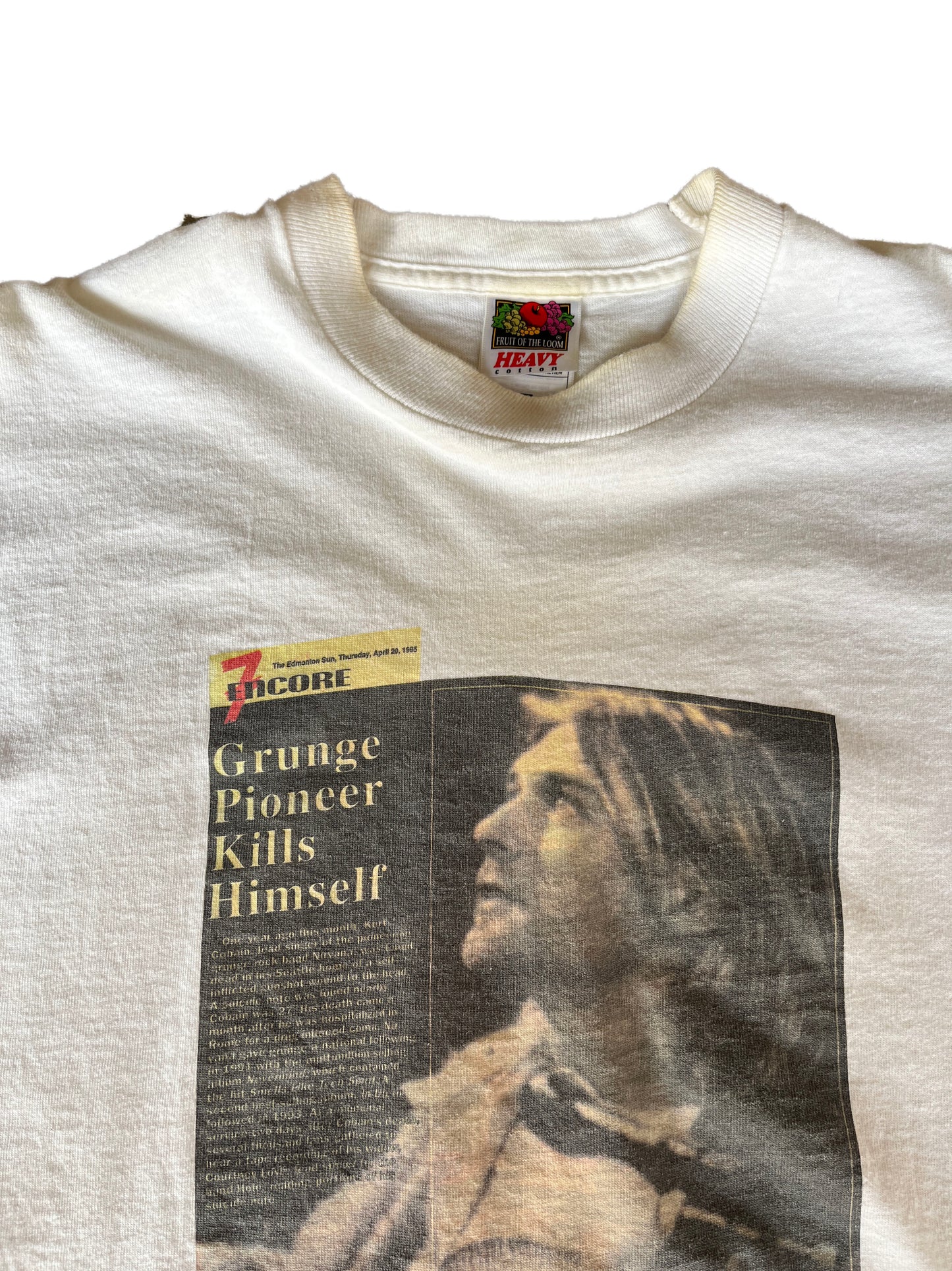 Super Rare Vintage 90's Newspaper Kurt Cobain Tee