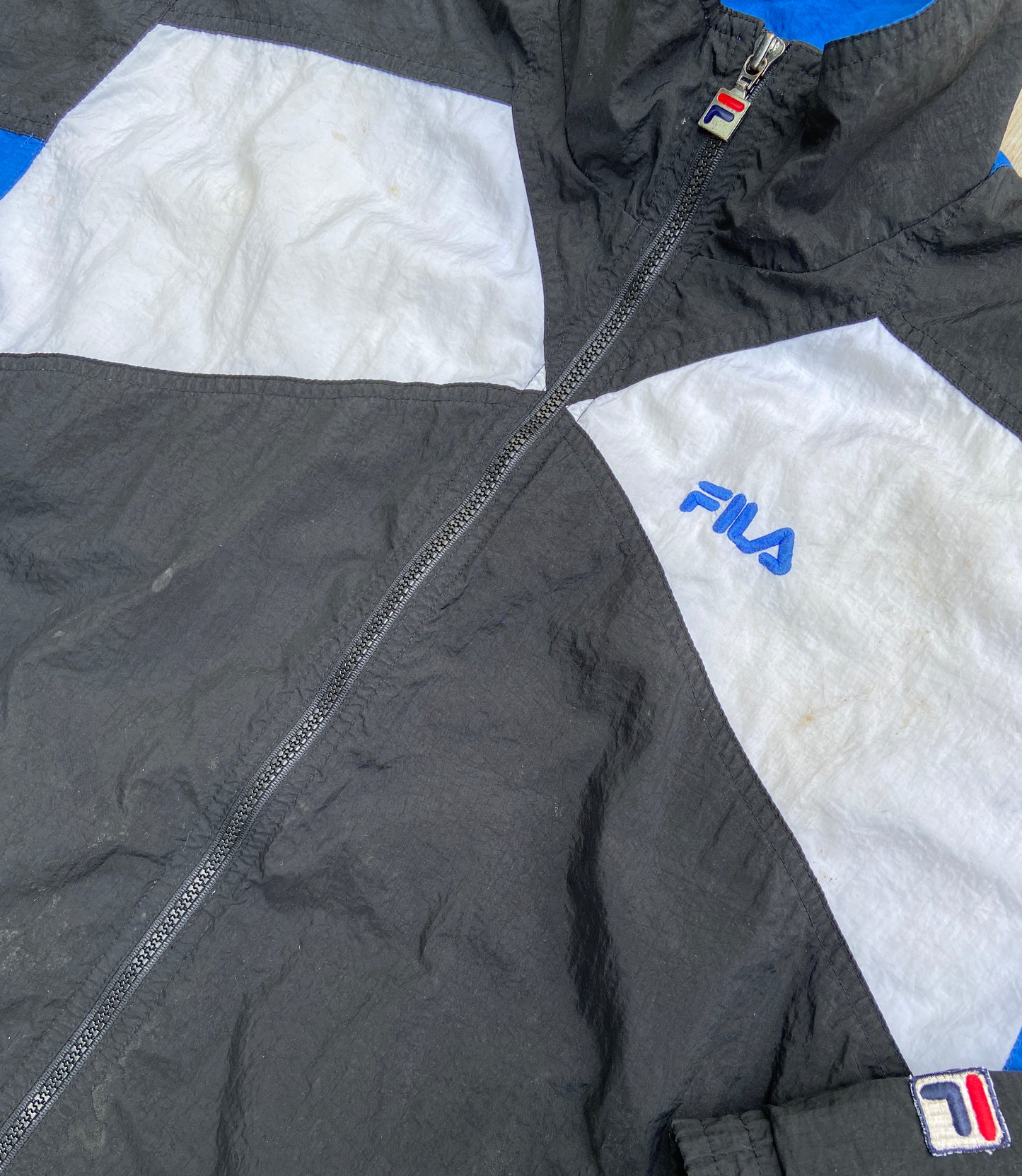 90's Vintage Fila Windbreaker Black/White