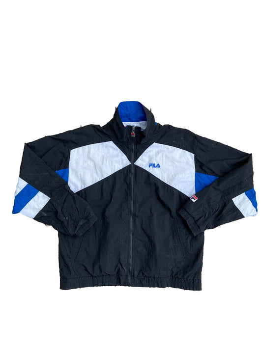 90's Vintage Fila Windbreaker Black/White